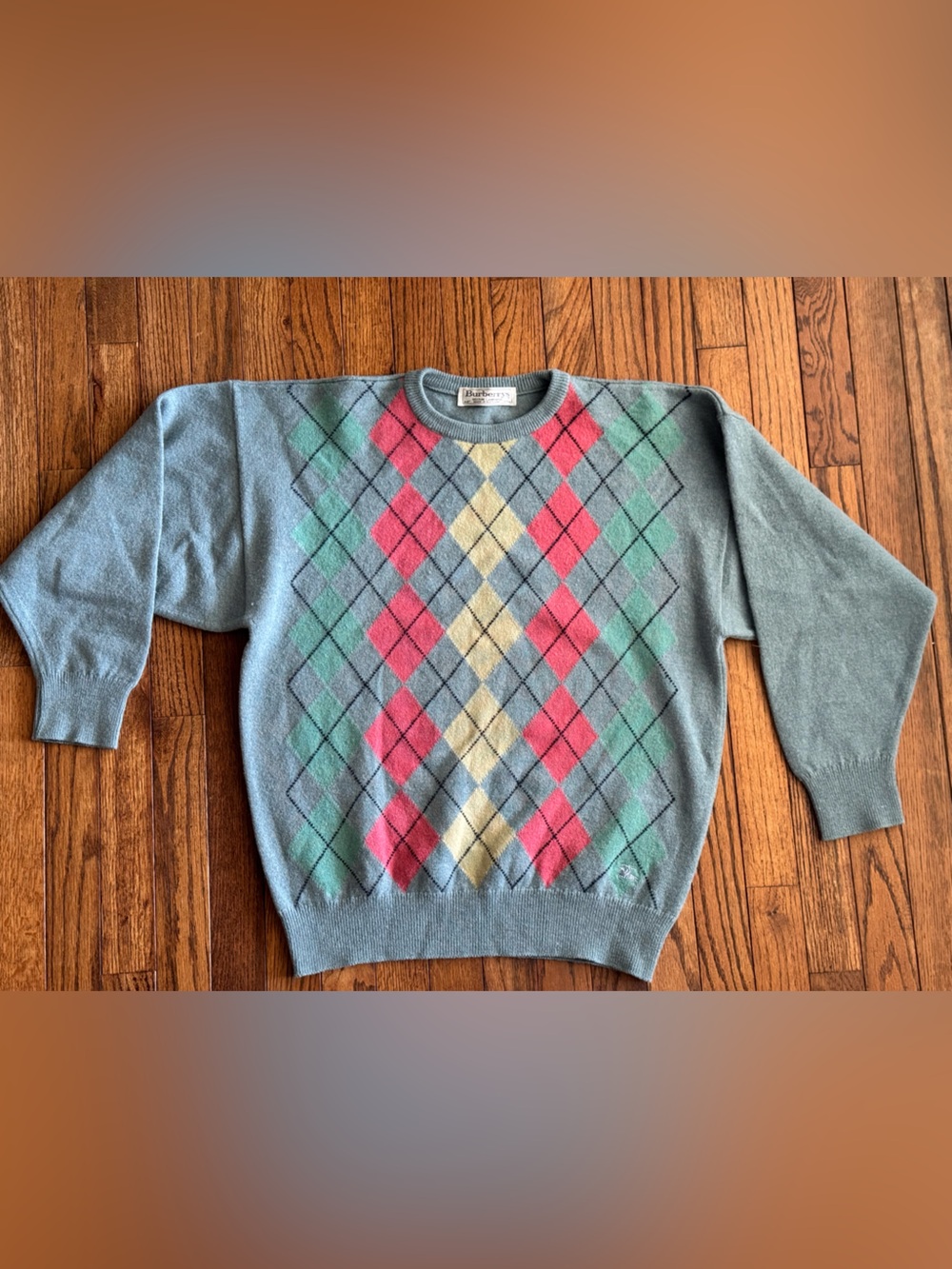 Vintage 1990s BURBERRY’S 100% Lambswool Argyle Sweater - Scotland - Women’s 10